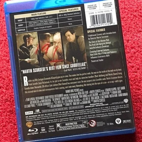 Inception & The Departed - 2 Blu-ray LOT; Nolan, Scorsese, DiCaprio, Nicholson - Picture 5 of 10